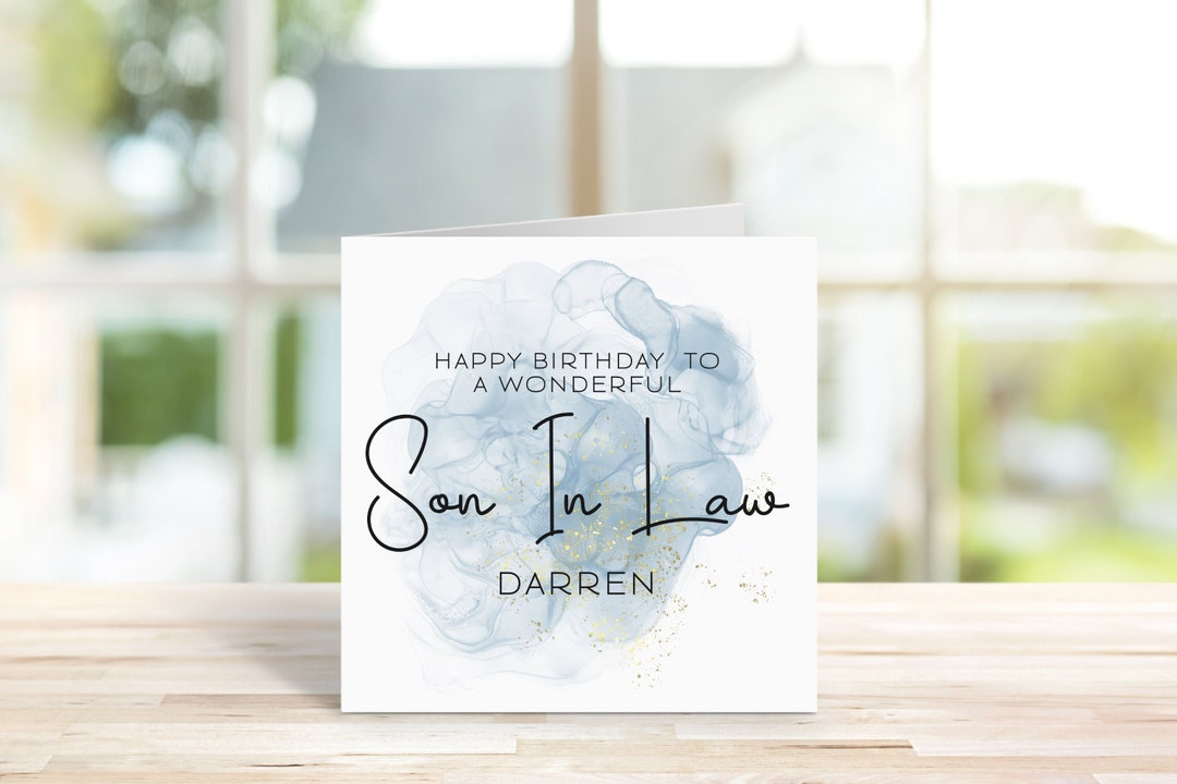 Personalised Son in Law Birthday Card Ink Splash Greetings - Etsy UK