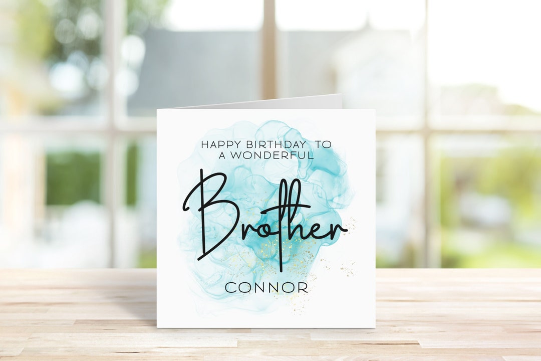 Personalised Brother Birthday Card Ink Splash Greetings Card - Etsy