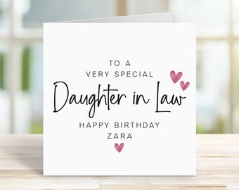 Personalised Daughter In Law Birthday Card ~ Greetings Card ~ To A Very Special ~ Happy Birthday Card ~ Cards For Her ~ Simple Card