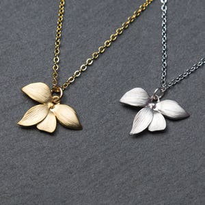 Flower Necklace, Silver Flower Pendant. Metal Flower