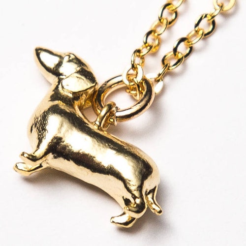 Dachshund Necklace. Sausage Dog Necklace. Gold Dog Necklace. Etsy