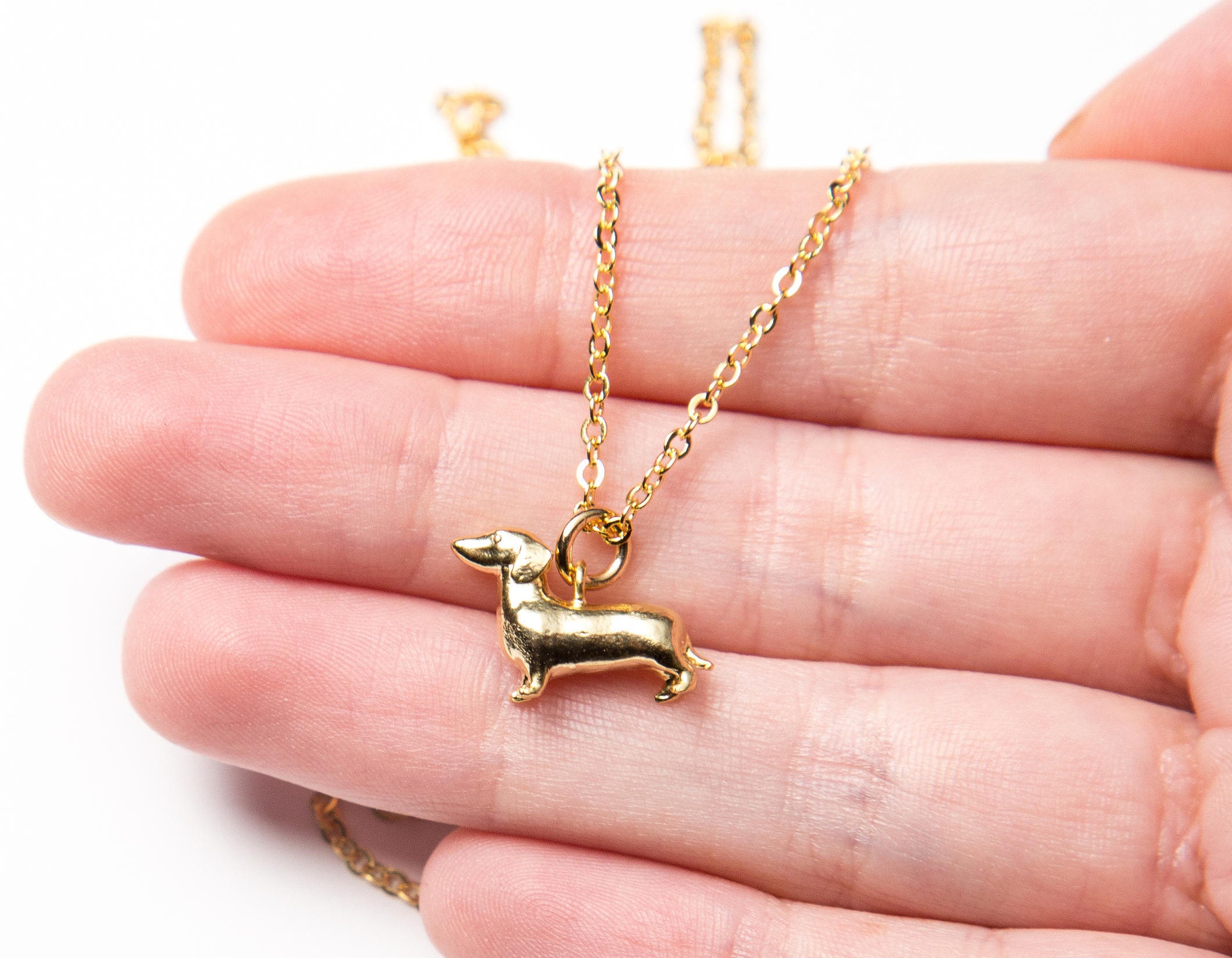 Dachshund Necklace. Sausage Dog Necklace. Gold Dog Necklace. Etsy