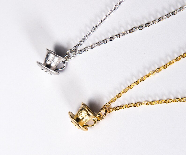 Teacup Necklace Teacup and Teapot Necklace Gold Teacup Etsy