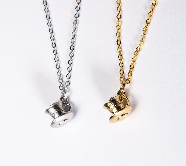 Teacup Necklace Teacup and Teapot Necklace Gold Teacup Etsy