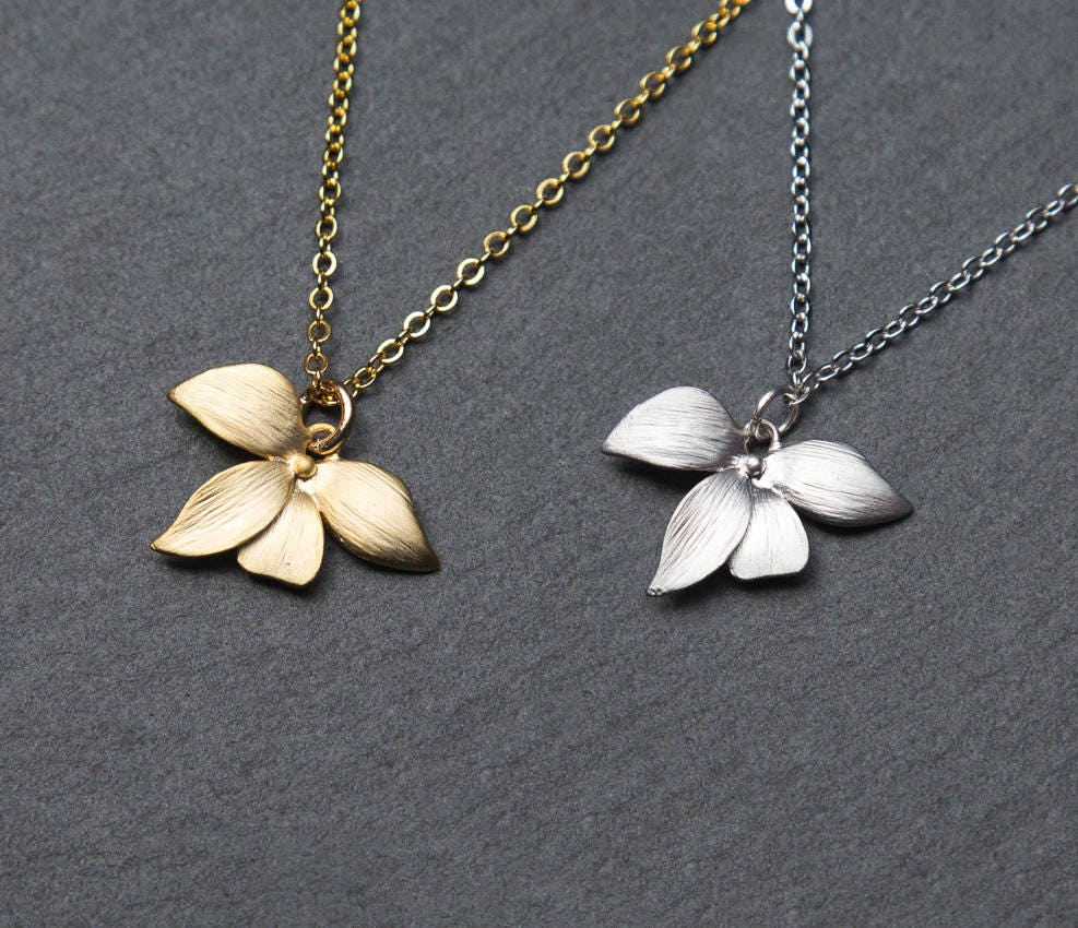 Orchid outlet necklace gold