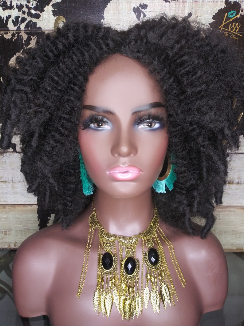 TWIST OUT WIG Afro Kinky Soft Black 10 in Curly Kinky Twist Etsy