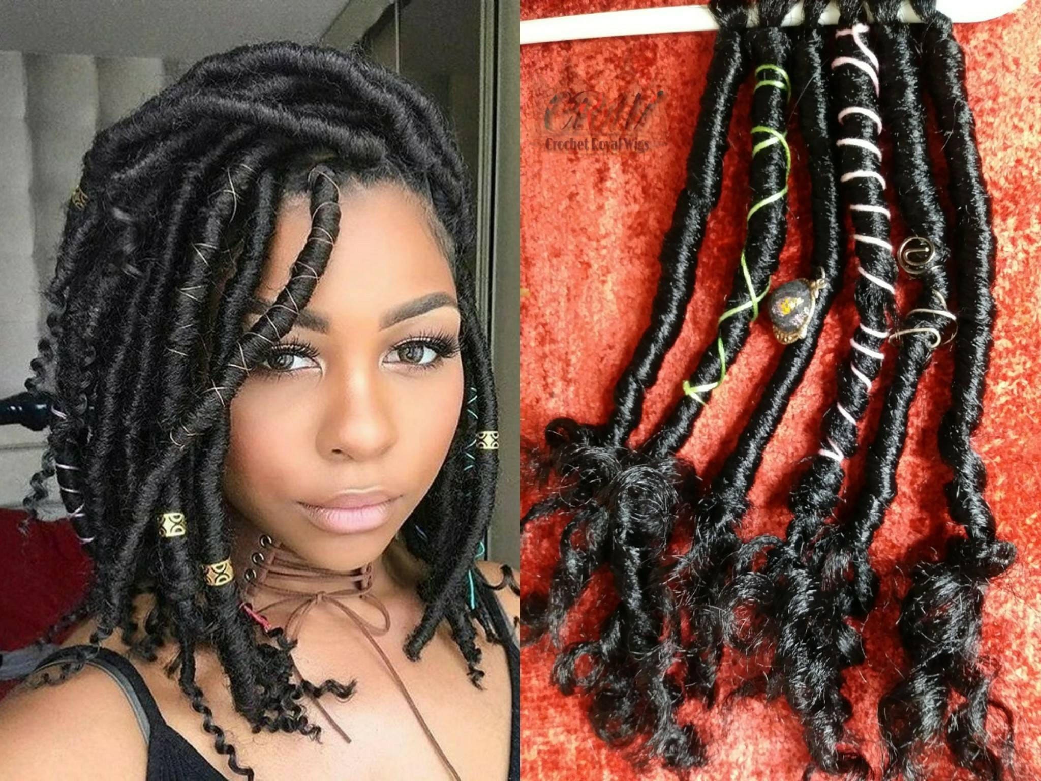How To Install Faux Locs On Long Hair Tutorial Red Black Marley