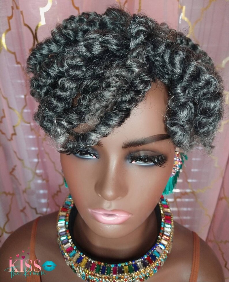 Kaniyetapered Short Cut Butterfly Twists Afro Kinky Curly Wig Etsy