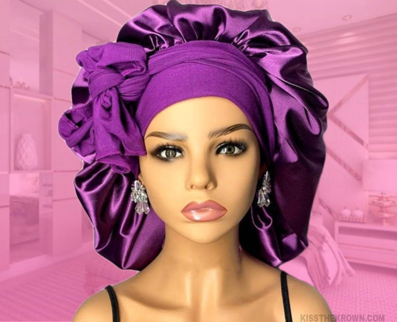 Custom Satin Hair Bonnet XL Wholesale 