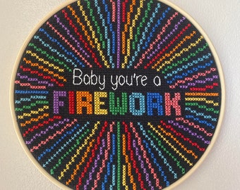 You&#39;re A Firework Modern Cross Stitch PDF Pattern Instant Download