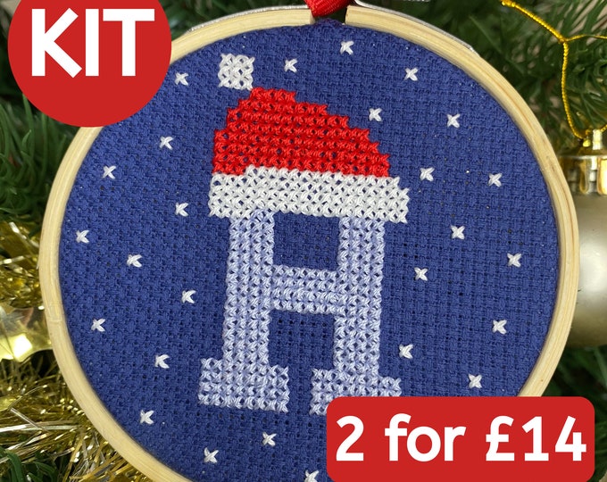 Cross Stitch Kit Five Christmas Gift Tags Etsy