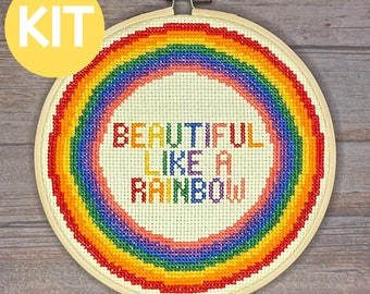 Beautiful like a Rainbow Modern Cross Stitch Kit