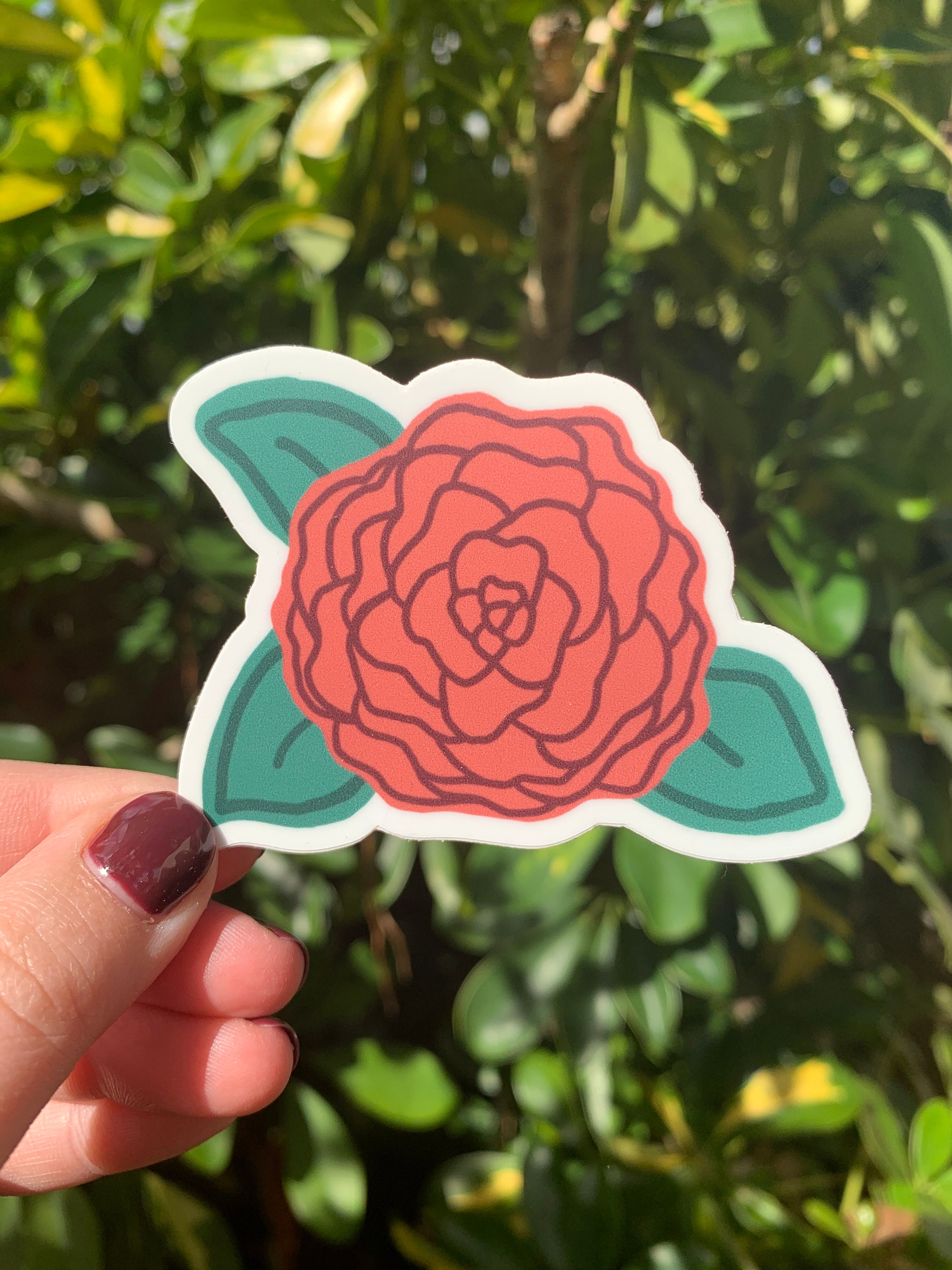 Rose Flower Sticker - Etsy