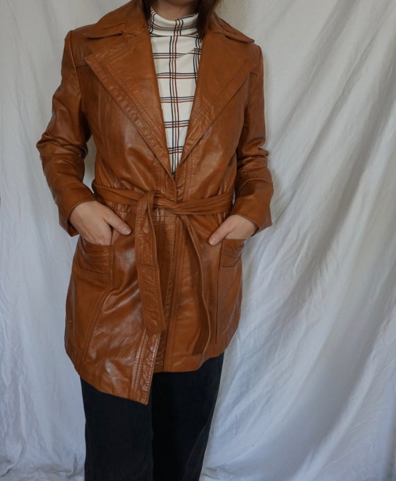 Vintage 70's Leather Coat - image 4