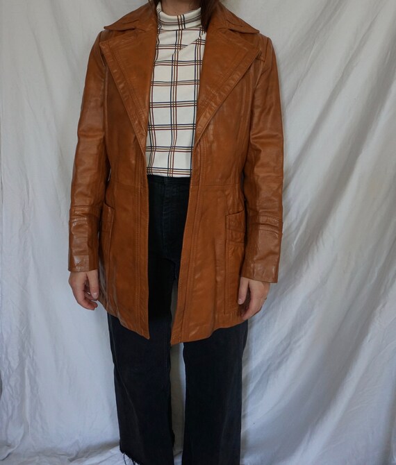 Vintage 70's Leather Coat - image 2