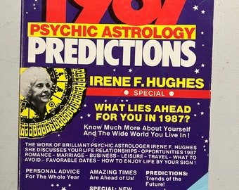 1987 Psychic Astrology Predictions Irene F Hughes 1980s Vintage Paperback Book