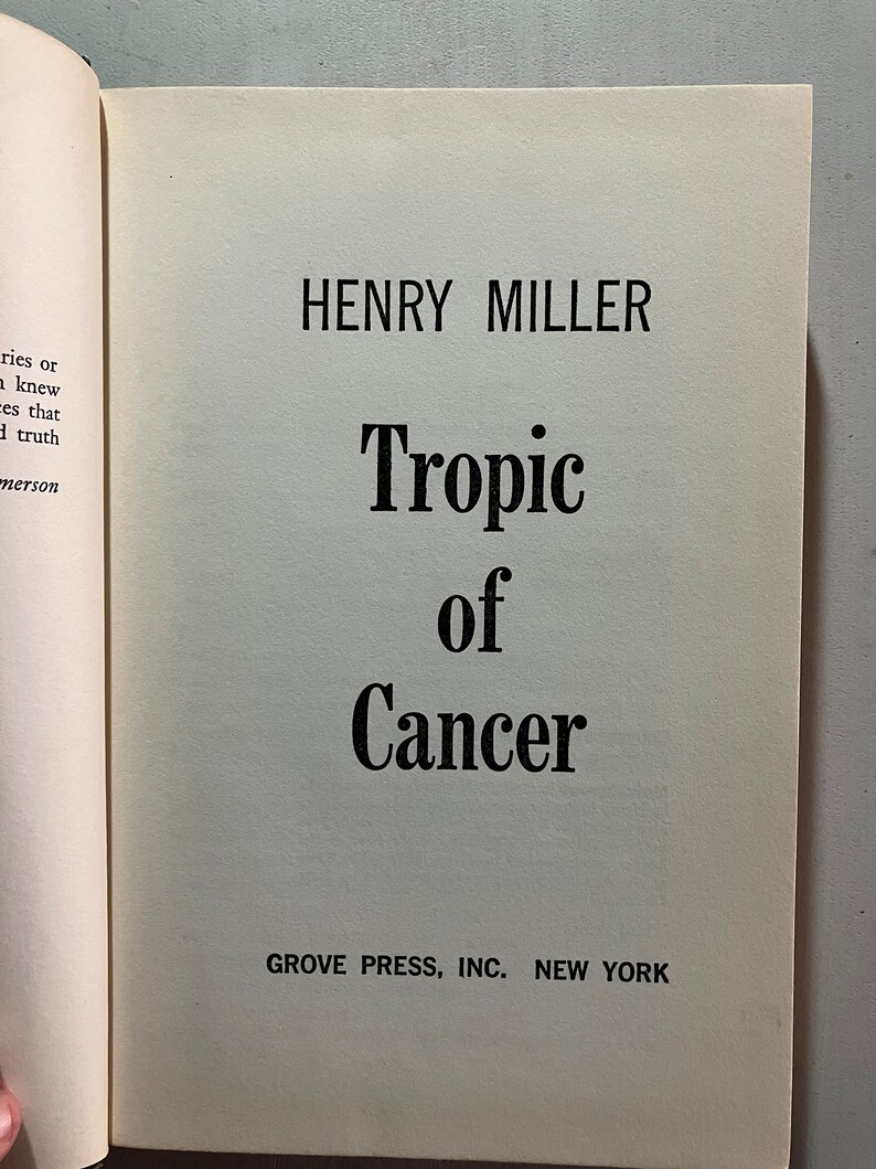 Henry Miller Tropic Of Cancer Pdf Free Henry Miller Tropic of Cancer Grove Press 1961 1960s Vintage Hardcover