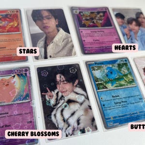 10 fundas para tarjetas fotográficas KPOP / Fundas para tarjetas fotográficas de Pokémon de carga superior / Carpeta para tarjetas fotográficas / Seventeen ZB1 AESPA NCT Ateez Enhypen Stray Kids TXT