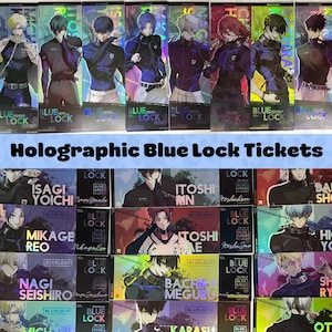 Póster Holográfico de Blue Lock / Boleto de Blue Lock + Foto gratis / Isagi, Reo, Nagi, Chigiri, Bachira, Shidou, Rin, Otoya, Karasu, Barou, Kaiser