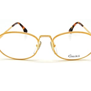 Oval Shaped Eyeglasses By Alain Mikli Vintage Designer Glasses 1107 In Yellow Gold