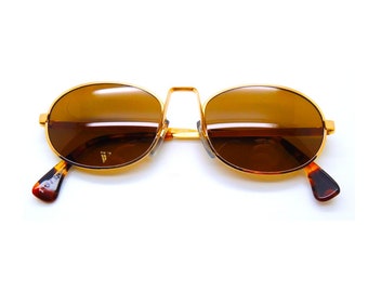 Alain Mikli Sunglasses Made In Paris Gold Oval Style Designer Eyewear