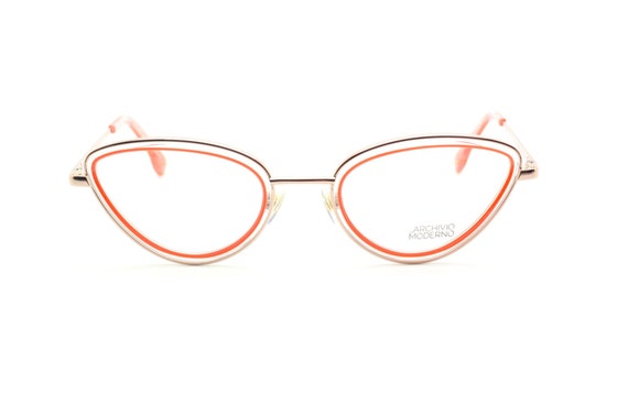 Archivio Moderno 7013 Cat Eye Shaped Glasses In Gold & Orange 52mm Eye Size B402
