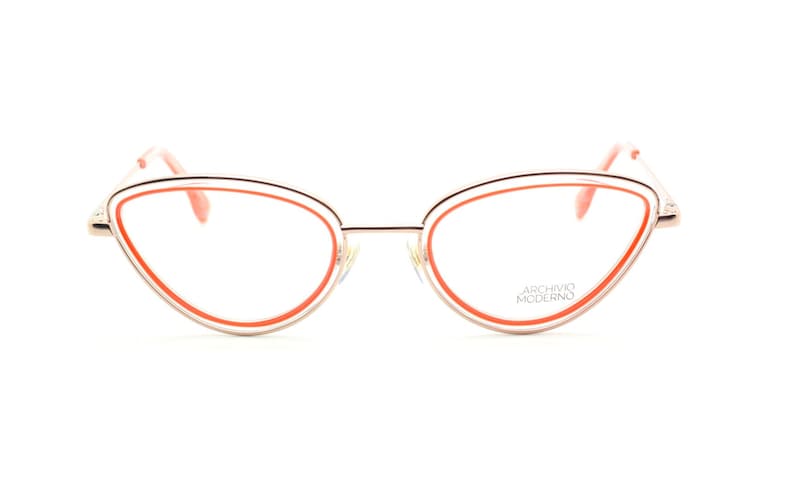 Archivio Moderno7013 cat eye style glasses in gold & orange, superb eyewear!