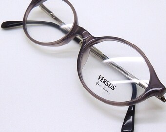 Versace Designer B77 Grey Oval Acrylic Glasses in a 48mm eye size