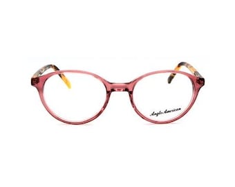 Anteojos Anglo American Panto de dos tonos con efecto rosa y carey - Modelo 488.