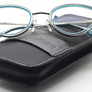 Stunning Archivio Moderno 7013 Cat Eye Shaped Prescription Glasses In Silver & Turquoise 52mm Eye Size B402 image 8