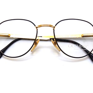 Occhiali 2248 Oversized Eyeglasses Handmade In Italy Carousel Panto Black and Gold Eyewear