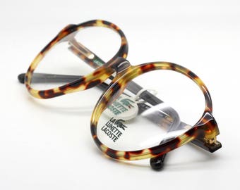 Lacoste 909 Large Rim Tortoiseshell Acrylic Frame Early 90&#39;s Glasses
