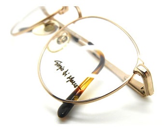 Designer Giorgio De Marco GDM 20 Panto Shaped Gold Prescription Spectacles