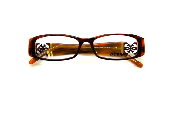 Slimline Glasses By GUESS - Brown Acrylic Rectang… - image 1