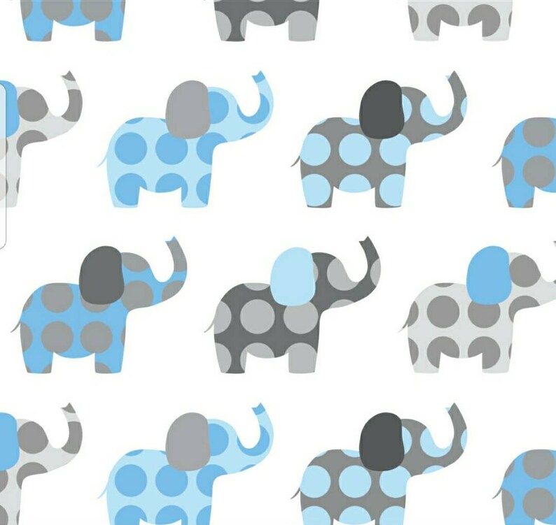 boycrib sheetchanging padboppy coverteething bumpersrail guard Blue Polka Dotted Elephants