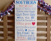 Southern sign Sweet Sassy Wood Hand Painted Sign Bless your heart Southern girls words of the south southern belle sign chose any colors