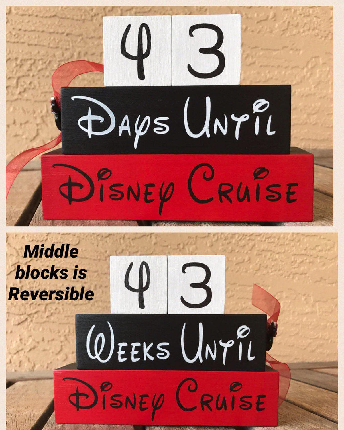 Disney Cruise Countdown Blocks Reversible Weeks Until Days Etsy Disney cruise countdown blocks reversible weeks until days etsy