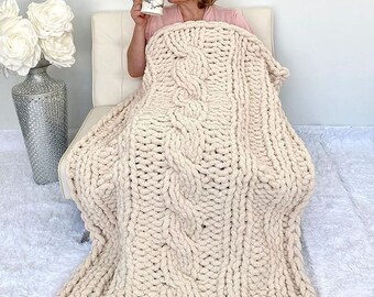 Cable Knit Throw Etsy