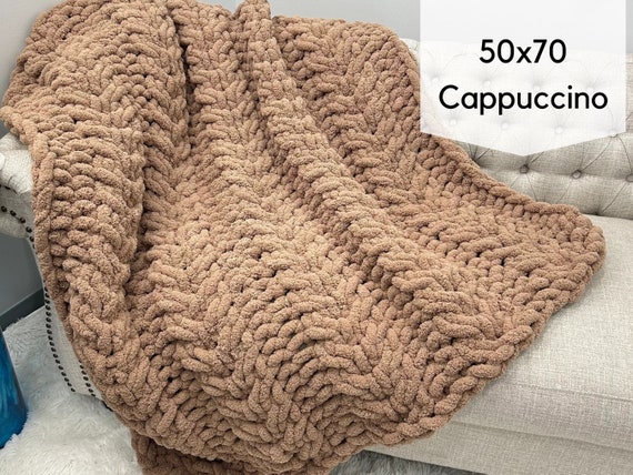 Chunky Knit Blanket Chunky Chenille Blanket Flower Cable Hand Knit Blanket Flower Cable Throw Gift Etsy Canada