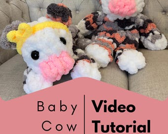 BABY COW LOVEY, Video tutorial, Hand Knitting