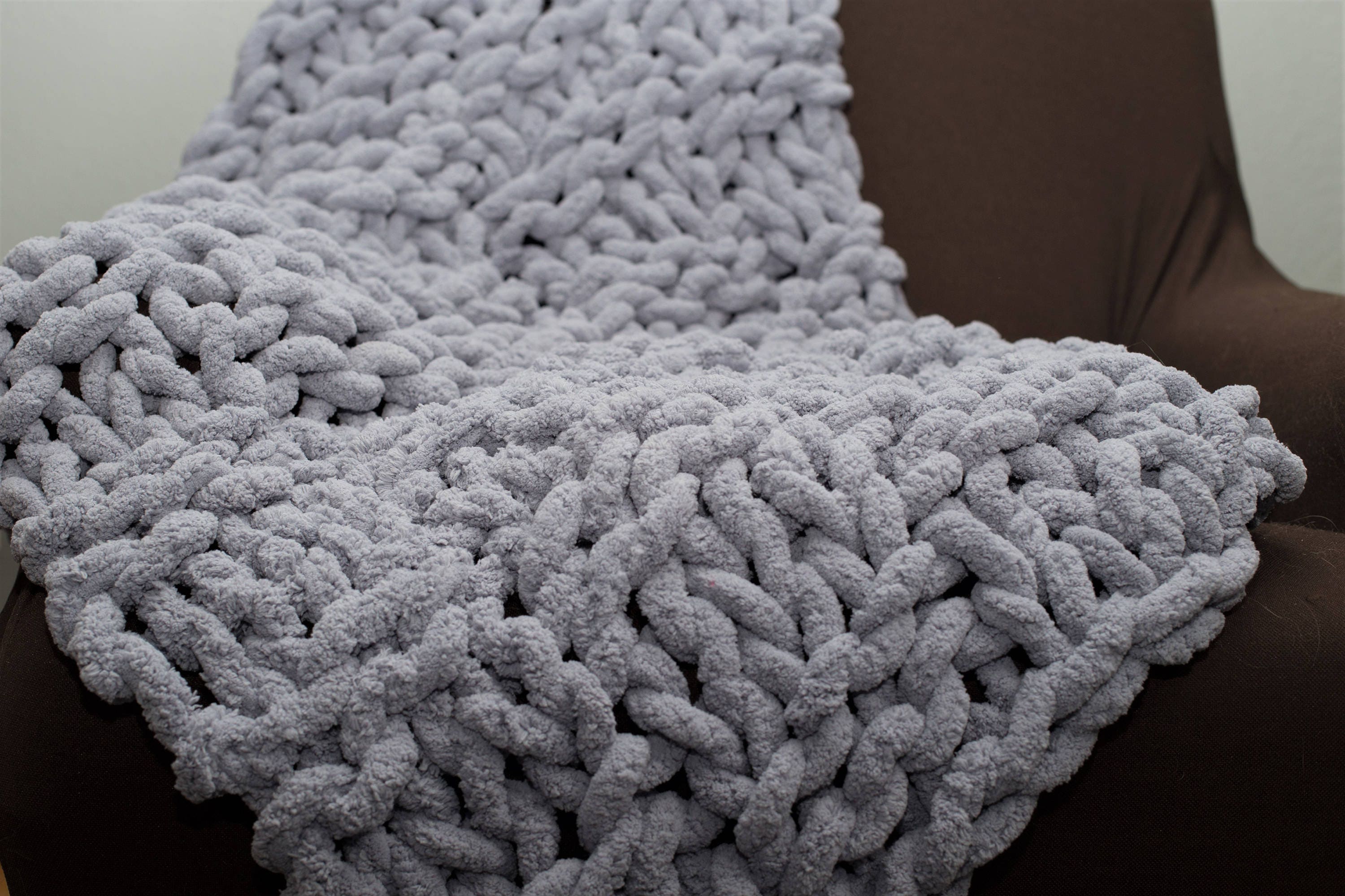 DIY Knitting Kit Chunky Chenille Yarn and Giant knitting Etsy