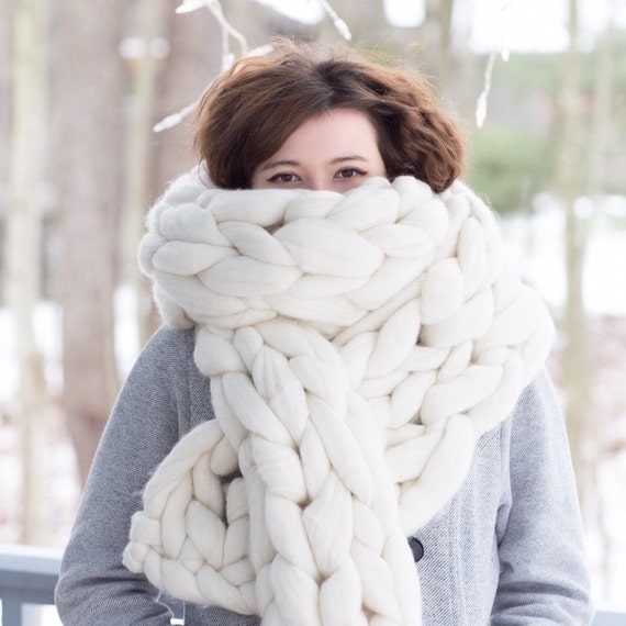 Super Chunky Scarf Giant Knit scarf wool scarfArm Etsy