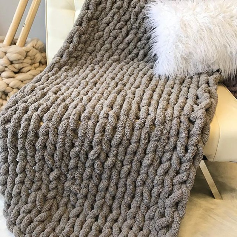 Chunky knit blanket Jumbo chenille Blanket Chunky Chenille Etsy