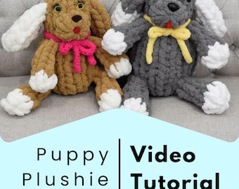 PUPPY PLUSHIE, Video Tutorial, Hand Knitting