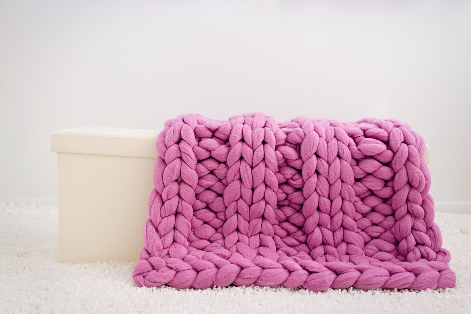 Merino Wool Blanket Chunky Knit Blanket Hand Knit Blanket Etsy