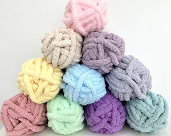 Chenille Yarn, FREE SHIPPING, Chunky Chenille Yarn, Hand knitting yarn, Blanket Yarn