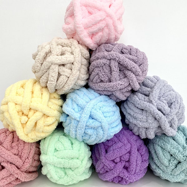 Chenille Yarn, FREE SHIPPING, Chunky Chenille Yarn, Hand knitting yarn, Blanket Yarn