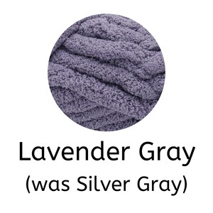 Chenille Yarn, FREE SHIPPING, Chunky Chenille Yarn, Hand knitting yarn, Blanket Yarn Lavender Gray