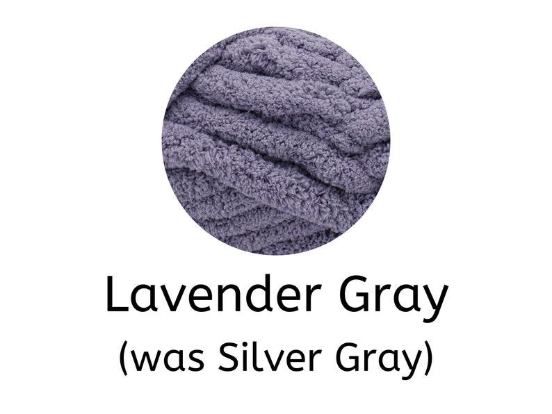 Chenille Yarn, FREE SHIPPING, Chunky Chenille Yarn, Hand knitting yarn, Blanket Yarn Lavender Gray