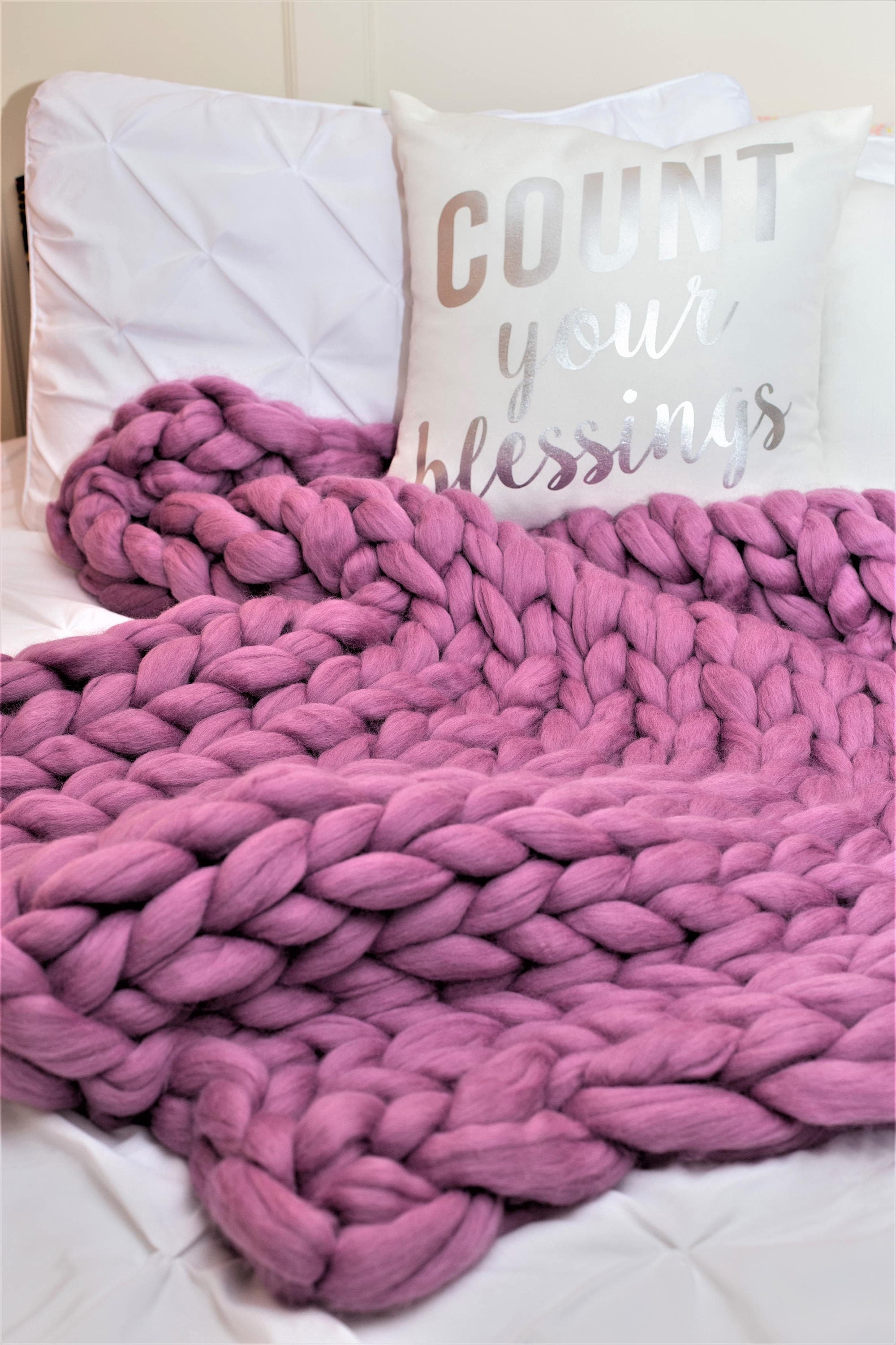 Chunky Knit Blanket Arm Knit BlanketGiant Knit ThrowChunky Etsy